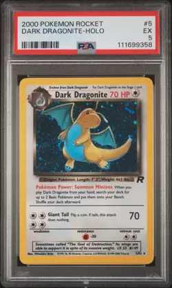2000 POKEMON ROCKET #5 DARK DRAGONITE-HOLO PSA 5 - Image 1