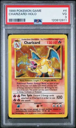 1999 POKEMON GAME #4 CHARIZARD-HOLO PSA 3 - Image 1