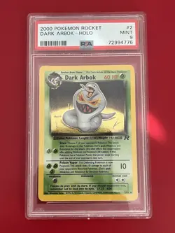 PSA 9 MINT - Dark Arbok 2/82 - Pokemon TCG WoTC Team Rocket Holo - Image 1
