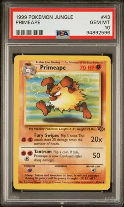 1999 POKEMON JUNGLE #43 PRIMEAPE PSA 10 - Image 1