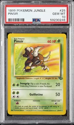 1999 POKEMON JUNGLE #25 PINSIR PSA 10 - Image 1