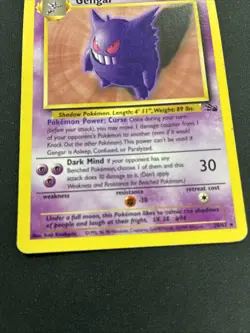 Pokemon TCG Gengar 20/62 Fossil Non-Holo Rare LP - MP - Image 3