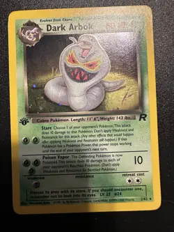 Pokemon TCG Dark Arbok Team Rocket 2/82 Holo 1st Edition Holo Rare - Image 1