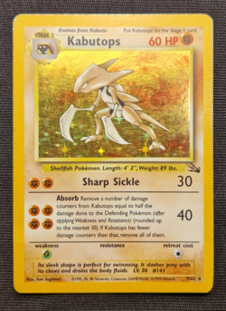 Kabutops Holo 9/62 Fossil 1999 WOTC Vintage Pokemon Card LP - Image 1