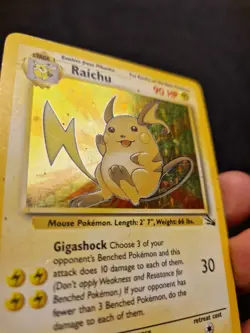 Raichu Holo 14/62 Fossil 1999 WOTC Vintage Pokemon Card Moderately Played - Image 3