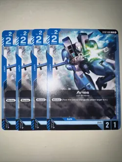 Gundam TCG Wings Of Advance ST02-008 Aries X4 Playset CCG Card Game English - Image 1