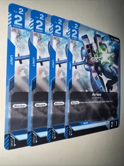 Gundam TCG Wings Of Advance ST02-008 Aries X4 Playset CCG Card Game English - Image 2