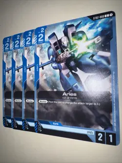 Gundam TCG Wings Of Advance ST02-008 Aries X4 Playset CCG Card Game English - Image 3