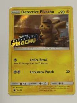 Detective Pikachu SM190 STAMPED Movie Promo Holo Foil Pokemon TCG Card LP - Image 1