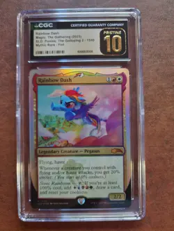 MTG Ponies the Galloping 2 Rainbow Dash CGC Pristine 10 My Little Pony Card - Image 1