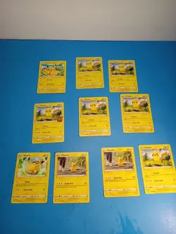 Pokemon TCG Pikachu Lot of 10 Non-Holo Cards - Near Mint/Mint Condition - Image 1