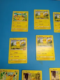 Pokemon TCG Pikachu Lot of 10 Non-Holo Cards - Near Mint/Mint Condition - Image 3