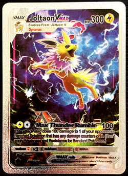 Jolteon Vmax Silver Foil Fan Art Vinyl Collector Pokemon Card Costumed - Image 1