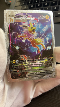 Jolteon Vmax Silver Foil Fan Art Vinyl Collector Pokemon Card Costumed - Image 2