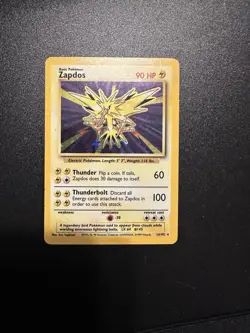 Pokemon TCG Zapdos Base Set Holo Rare Unlimited Card 16/102 - Image 2