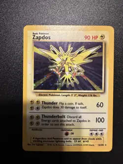 Pokemon TCG Zapdos Base Set Holo Rare Unlimited Card 16/102 - Image 3