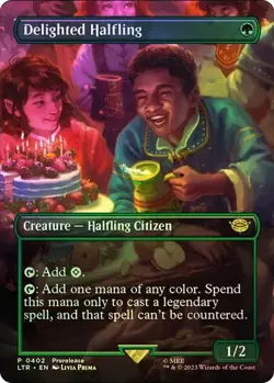 FOIL SCENE Delighted Halfling ~ The Lord of the Rings [ NM ] [ Magic MTG ] - Image 1
