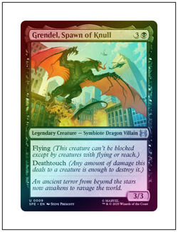 1x Grendel, Spawn of Knull, Foil, Spider-Man, Magic the Gathering MTG NM - Image 1