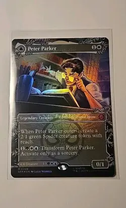 Mtg Peter Parker (0208) (Borderless) FOIL MTG Spider-Man NM/M - Image 1