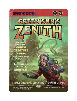 1x Green Sun's Zenith, Borderless Art, Magic the Gathering, MTG NM - Image 1