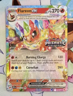 Flareon ex 014/131 SV Pokemon TCG Prismatic Evolutions Stamped Promo Holo NM - Image 1