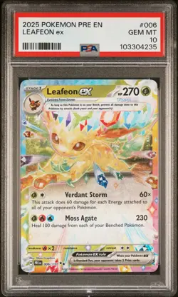 2025 POKEMON PRE EN-PRISMATIC EVOLUTIONS #006 LEAFEON EX PSA 10 - Image 1