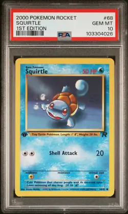 2000 POKEMON ROCKET 1ST ED #68 SQUIRTLE PSA 10 - Image 1
