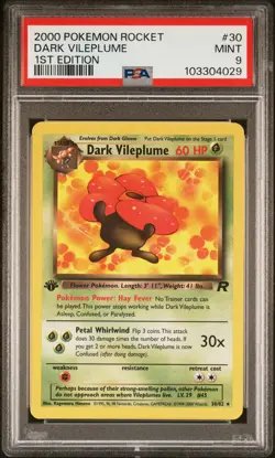2000 POKEMON ROCKET 1ST ED #30 DARK VILEPLUME PSA 9 - Image 1