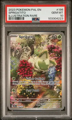 2023 POKEMON PAL EN-PALDEA EVOLVED ILLUSTRATION RARE #196 SPRIGATITO PSA 10 - Image 1