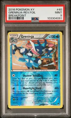 2016 POKEMON XY BREAKPOINT #40 GRENINJA-REVERSE FOIL PSA 9 - Image 1