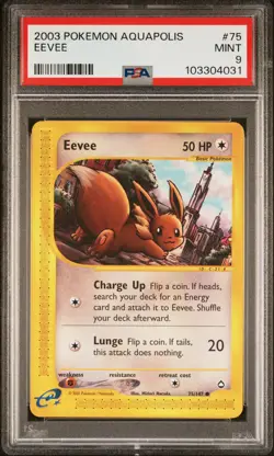 2003 POKEMON AQUAPOLIS #75 EEVEE PSA 9 - Image 1