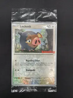 Pokemon Lechonk GameStop Exclusive Promo Stamped 154/198 Reverse Holo SEALED MNT - Image 1