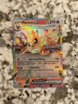 Pokemon Flareon ex 014/131 Stamped Prismatic Evolutions Surprise Box - Image 1