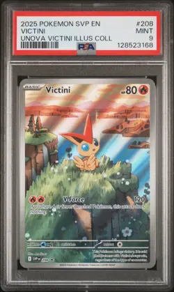 2025 POKEMON SVP EN-SV BLACK STAR PROMO #208 VICTINI PSA 9 - Image 1