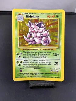 Pokemon English Base Set Unlimited Nidoking 11/102 Holo Foil LP Pokemon TCG WOTC - Image 1