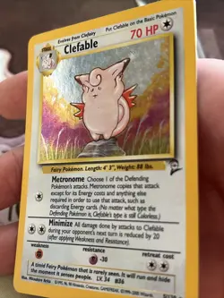 Pokemon TCG Clefable Base Set 2 5/130 Holo Unlimited Holo Rare - LP - Image 2