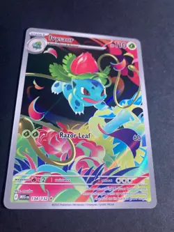 Pokemon TCG Ivysaur 134/132 Ultra Rare Mega Evolution Holo Full Art Mint Card - Image 2
