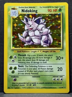 Pokemon TCG Nidoking Base Set Holo Unlimited Rare Card 11/102 LP - Image 1
