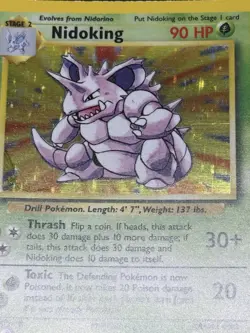 Pokemon TCG Nidoking Base Set Holo Unlimited Rare Card 11/102 LP - Image 3
