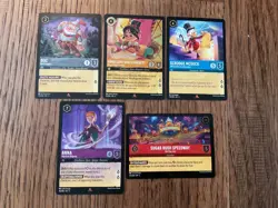 Disney Lorcana: 5 RARE Cards (Doc, Vanellope, Scrooge, etc.) Shimmering Skies - Image 1