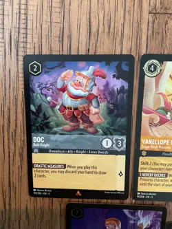 Disney Lorcana: 5 RARE Cards (Doc, Vanellope, Scrooge, etc.) Shimmering Skies - Image 2