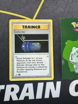 Pokemon Card 1st Edition Trainer Defender 80/102 Shadowless Rare 253🔥MP HP +🔥 - Image 1