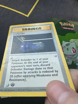 Pokemon Card 1st Edition Trainer Defender 80/102 Shadowless Rare 253🔥MP HP +🔥 - Image 2
