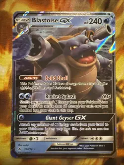 Pokemon TCG Blastoise GX Holo Ultra Rare Card Unbroken Bonds 35/214 - Image 1