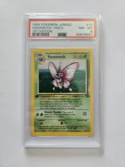 PSA 8 1st Edition Venomoth 13/64 Jungle Rare Holo Pokemon Card WOTC 1999 - Mint - Image 1