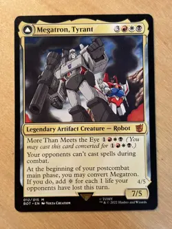 MTG Magic the Gathering 1x Megatron Tyrant Universes Beyond Transformers NM - Image 1