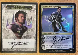 MtG Venser, the Sojourner Venser v Koth w/Emblem Foil Signed Autographed LP - Image 1