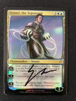 MtG Venser, the Sojourner Venser v Koth w/Emblem Foil Signed Autographed LP - Image 2