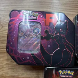 3x Pokemon Team Rocket Nidoking Persian MewTwo Tins New Sealed - Image 2