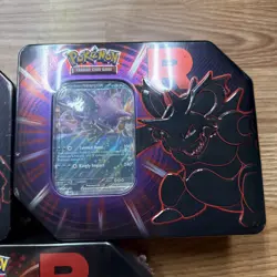 3x Pokemon Team Rocket Nidoking Persian MewTwo Tins New Sealed - Image 3